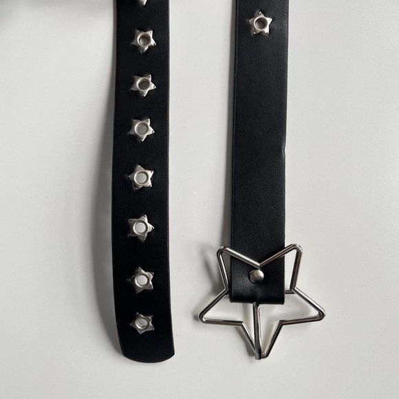 Accessories Y2k 200s Star Studded Black And Silver Star Buckle Grunge